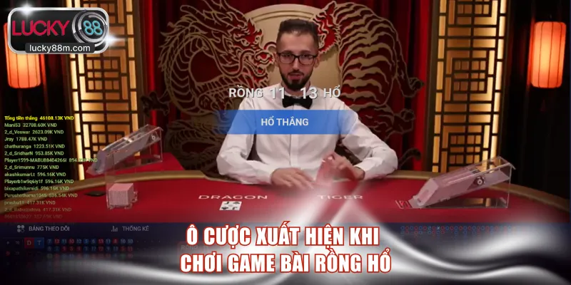 Ô cược xuất hiện khi chơi game bài Rồng Hổ